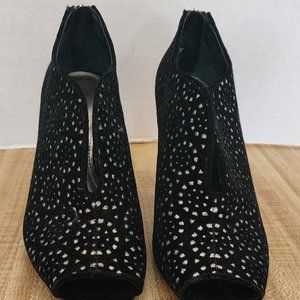 Black Sparkly Suede Bootie